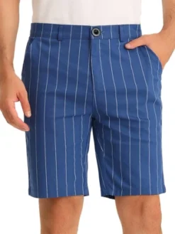 Lars Amadeus Men's Summer Shorts Stripe Slim Fit Flat Front Seersucker Chino Short Pants -Comfa Wear Shop GUEST 012707e9 f74d 463e 8037 a80df79567a3