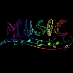 Men's Design By Humans Rainbow Yoga Music Notes By AleksandrYacenko Tank Top