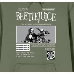 Beetlejuice The Ghost With The Most Men's Olive Green Graphic Hoodie