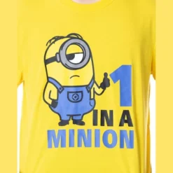 Despicable Me Mens' Minions 1 In A Minion Raglan Sleep Pajama Set Multicolored