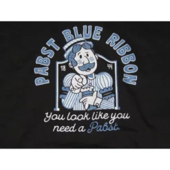 Pabst Blue Ribbon "You Look Like You Need" Bartender Men's Black Graphic Hoodie