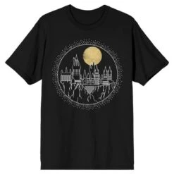 Harry Potter Hogwarts Castle Moonlight Men's Short Sleeve Shirt & Sleep Shorts Set