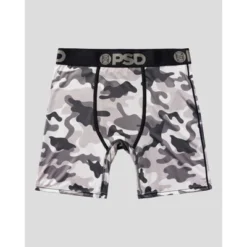 PSD Men's Camo Print Boxer Briefs 2pk - Gray/Black