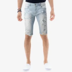 RAW X Men's Denim Shorts, Rips Distress Frayed Cut Off Slim Fit Jeans Short -Comfa Wear Shop GUEST 062be328 11fd 4055 8b61 5bd1404ff136
