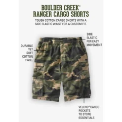 Boulder Creek By KingSize Men's Big & Tall 12" Side-Elastic Stacked Cargo Pocket Shorts -Comfa Wear Shop GUEST 099c9b3d cc59 47f1 b36e 2ea6a45a279f