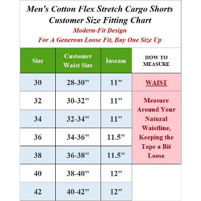 BLU ROCK Men's 3-Pack Cotton Flex Stretch Cargo Shorts With Belt 1 BLU ROCK Men's 3-Pack Cotton Flex Stretch Cargo Shorts With Belt