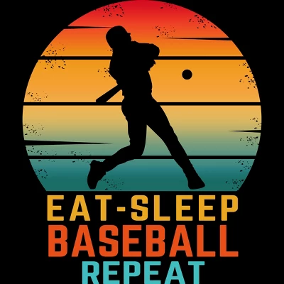 Men's Design By Humans EAT SLEEP BASEBALL REPEAT By Punsalan T-Shirt 1 Men's Design By Humans EAT SLEEP BASEBALL REPEAT By Punsalan T-Shirt