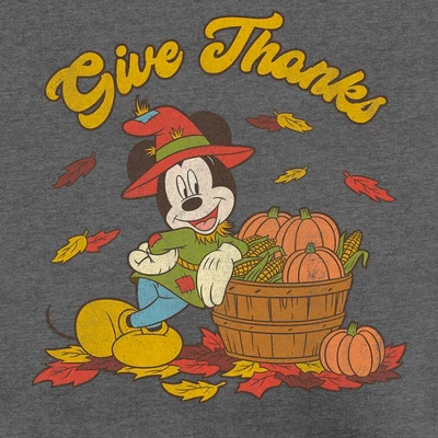 Men's Mickey & Friends Give Thanks Scarecrow Mickey Sweatshirt 1 Men's Mickey & Friends Give Thanks Scarecrow Mickey Sweatshirt