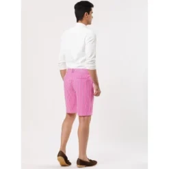 Lars Amadeus Men's Summer Shorts Stripe Slim Fit Flat Front Seersucker Chino Short Pants -Comfa Wear Shop GUEST 16a8cb07 fbb8 4446 9c80 d95d893073dc