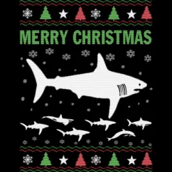 Men's Design By Humans Shark Christmas By Sophialada Tank Top