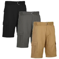 BLU ROCK Men's 3-Pack Cotton Flex Stretch Cargo Shorts With Belt 23 BLU ROCK Men's 3-Pack Cotton Flex Stretch Cargo Shorts With Belt -Comfa Wear Shop GUEST 1ab72102 9278 4f2f 9a73 4ba437e86f46