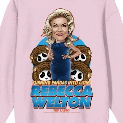 Ted Lasso Rebecca Welton "Turning Pandas Into Lions" Men's Pink Crewneck Sweatshirt 1 Ted Lasso Rebecca Welton "Turning Pandas Into Lions" Men's Pink Crewneck Sweatshirt