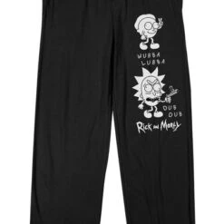 Rick And Morty Rick & Morty Wubba Lubba Dub Dub Men's Black Sleep Pajama Pants