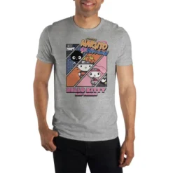 SANRIO Hello Kitty & Naruto Anime Cartoon Crossover Mens Grey Tee -Comfa Wear Shop GUEST 211aee97 06c5 4ab0 a7dc a45ee8e605a4