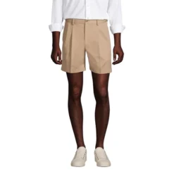 Lands' End Men's Comfort Waist Pleated 6" No Iron Chino Shorts -Comfa Wear Shop GUEST 23ab280c 0b52 47bb b553 c4ee0359dbd1