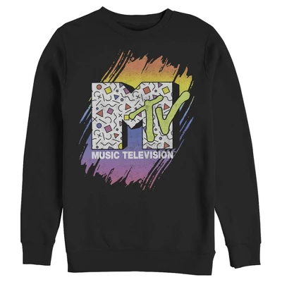 Men's MTV 80s Print Pattern Logo Sweatshirt 2 Men's MTV 80s Print Pattern Logo Sweatshirt - Image 2