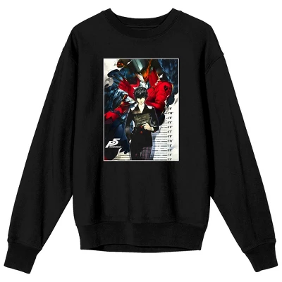 Persona 5 Joker Protagonist Character Men's Black Graphic Long-Sleeve Sweatshirt 3 Persona 5 Joker Protagonist Character Men's Black Graphic Long-Sleeve Sweatshirt - Image 3