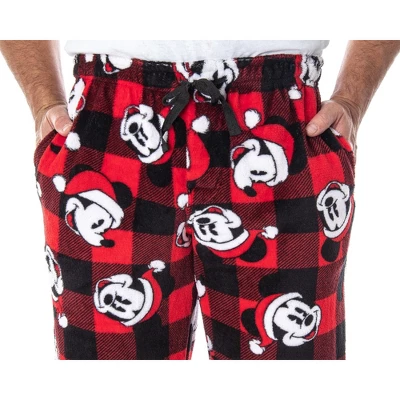 Disney Mickey Mouse Mens Plaid Minky Plush Fleece Pajama Pants 3 Disney Mickey Mouse Mens Plaid Minky Plush Fleece Pajama Pants - Image 3
