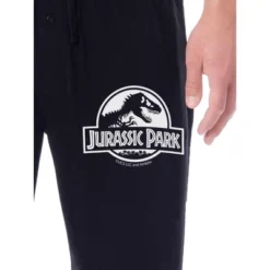 Jurassic Park Mens' Movie Film Park Logo Icon Sleep Pajama Pants Black