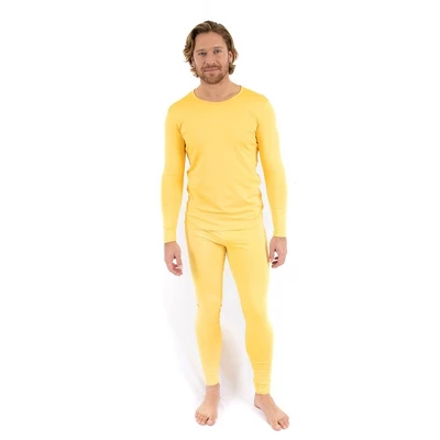 Leveret Mens Two Piece Classic Solid Color Thermal Pajamas 4 Leveret Mens Two Piece Classic Solid Color Thermal Pajamas - Image 4