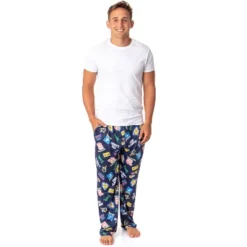 Ted Lasso Mens' TV Series Show Symbols Icons Believe Sleep Pajama Pants Blue