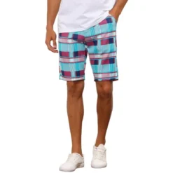 Lars Amadeus Men's Straight Fit Flat Front Plaid Checked Shorts -Comfa Wear Shop GUEST 306a9cec c455 450a b843 3aa765a542a1