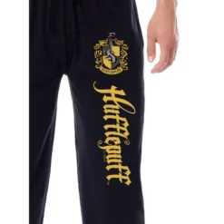 Harry Potter Men's Hogwarts House Hufflepuff Sleep Jogger Pajama Pants Black