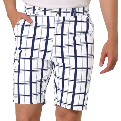 Lars Amadeus Men's Plaid Shorts Checked Pattern Regular Fit Flat Front Dress Shorts 9 Lars Amadeus Men's Plaid Shorts Checked Pattern Regular Fit Flat Front Dress Shorts - Image 9