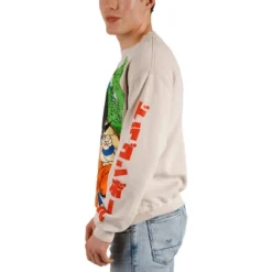 Dragon Ball Z Goku Shenron Oversize Print On Mineral Wash Tofu Sweatshirt