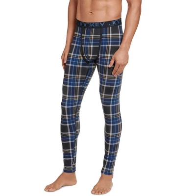 Jockey Men's Navy Plaid Cotton Modal Long John 2 Jockey Men's Navy Plaid Cotton Modal Long John - Image 2
