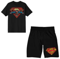 Superman Flying Text Men's Short Sleeve Shirt & Sleep Shorts Set -Comfa Wear Shop GUEST 37fb173f 9d8d 4acd b347 c32a0aa56fdc