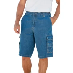 Boulder Creek By KingSize Men's Big & Tall 12" Side Elastic Denim Cargo Shorts -Comfa Wear Shop GUEST 39f5c205 3ff1 4aa9 9023 16e5833d21ca
