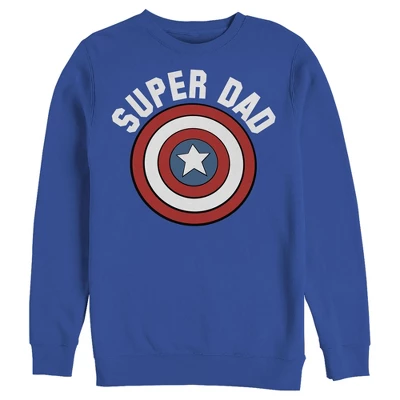 Men's Marvel Super Dad Captain America Shield Sweatshirt 3 Men's Marvel Super Dad Captain America Shield Sweatshirt - Image 3