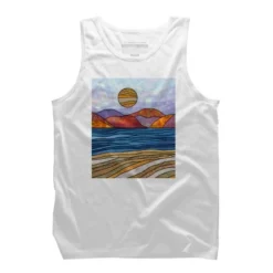 Men's Design By Humans Beach Landscape Stain Glass By Maryedenoa Tank Top -Comfa Wear Shop GUEST 436c73a0 2822 4544 a0d3 0b889b63d36f