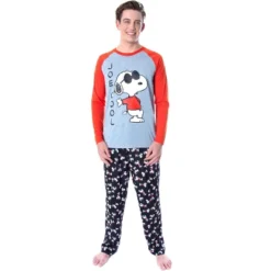 Peanuts Men's Joe Cool Snoopy Pajamas Raglan Shirt And Pant 2 PC Pajama Set -Comfa Wear Shop GUEST 44358b84 c756 4aa8 8dff 5e391199de55