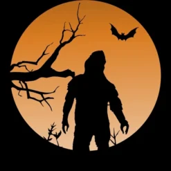 Men's Design By Humans Yeti Halloween Harvest Moon By LivedInTees Tank Top