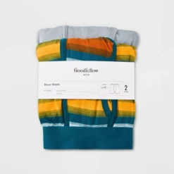 Men's Striped Boxer Briefs 2pk - Goodfellow & Co™ Teal