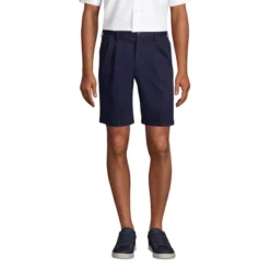 Lands' End Men's Comfort Waist Pleated 9" No Iron Chino Shorts -Comfa Wear Shop GUEST 49311f83 80a2 46fe 9a59 f97b588b4e4d