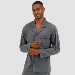 Hanes Premium Men's Knit Long Sleeve Pajama Set 2pc