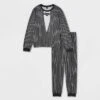 Adult The Nightmare Before Christmas Jack Halloween Matching Family Pajama Set + Mask - Black