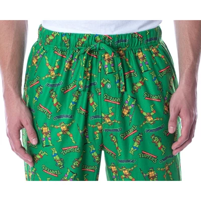 Nickelodeon Men's Teenage Mutant Ninja Turtles TMNT Loungewear Pajama Pants Green 2 Nickelodeon Men's Teenage Mutant Ninja Turtles TMNT Loungewear Pajama Pants Green - Image 2