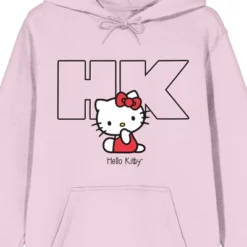 SANRIO Hello Kitty HK Long Sleeve Cradle Pink Adult Hooded Sweatshirt
