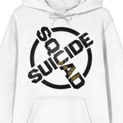 DC COMICS Suicide Squad: Kill The Justice League Game Logo Adult White Graphic Hoodie