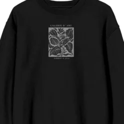 Bioworld Galerie D'Art Adult Black Crew Neck Graphic Sweatshirt