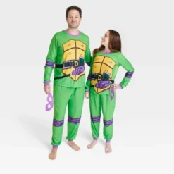 Adult Teenage Mutant Ninja Turtles Donatello Halloween Matching Family Pajama Set With Mask - Green -Comfa Wear Shop GUEST 53f52b42 ab31 4bae b5e6 cebea2a10753