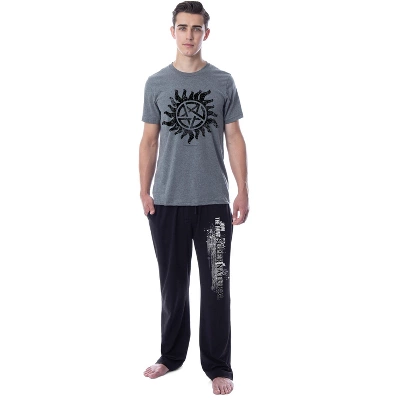 Supernatural Mens' Join The Hunt Anti-Possession Sleep Pajama Set Multicolored 3 Supernatural Mens' Join The Hunt Anti-Possession Sleep Pajama Set Multicolored - Image 3