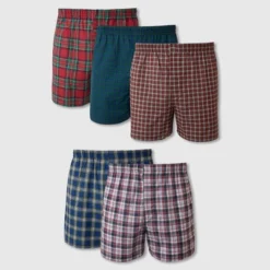 Hanes Men's Tartan Plaid Woven Boxer Shorts 5pk - Assorted Colors -Comfa Wear Shop GUEST 5cfea7a4 d9b4 48ff b7bc 3c67a3b2996e