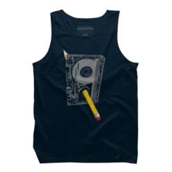 Men's Design By Humans Old School Pencil Rewind By Clingcling Tank Top -Comfa Wear Shop GUEST 5f73ef37 c1a6 4b84 99cb efb50d595a61