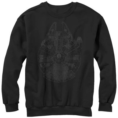Men's Star Wars Millennium Falcon Outline Sweatshirt 6 Men's Star Wars Millennium Falcon Outline Sweatshirt - Image 6