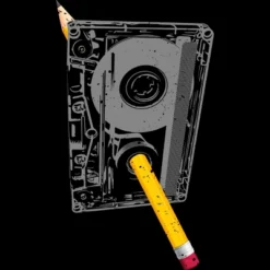 Men's Design By Humans Old School Pencil Rewind By Clingcling Tank Top